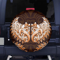 New Zealand Ta Moko Spare Tire Cover Aotearoa Maori Chest Tattoo Orange