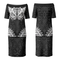 New Zealand Ta Moko Couples Matching Puletasi and Hawaiian Shirt Aotearoa Maori Chest Tattoo Black