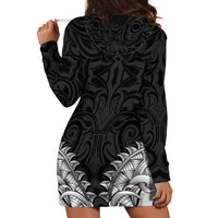 New Zealand Ta Moko Hoodie Dress Aotearoa Maori Chest Tattoo Black