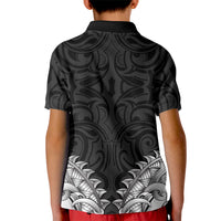 New Zealand Ta Moko Kid Polo Shirt Aotearoa Maori Chest Tattoo Black