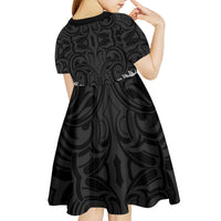 New Zealand Ta Moko Kid Short Sleeve Dress Aotearoa Maori Chest Tattoo Black