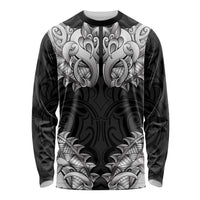 New Zealand Ta Moko Long Sleeve Shirt Aotearoa Maori Chest Tattoo Black