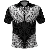 New Zealand Ta Moko Polo Shirt Aotearoa Maori Chest Tattoo Black