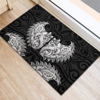 New Zealand Ta Moko Rubber Doormat Aotearoa Maori Chest Tattoo Black