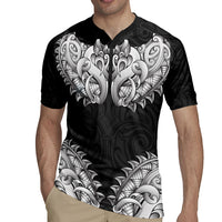 New Zealand Ta Moko Rugby Jersey Aotearoa Maori Chest Tattoo Black