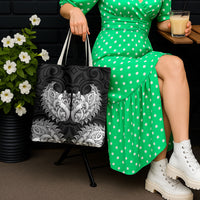 New Zealand Ta Moko Tote Bag Aotearoa Maori Chest Tattoo Black