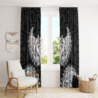 New Zealand Ta Moko Window Curtain Aotearoa Maori Chest Tattoo Black