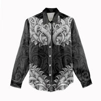 New Zealand Ta Moko Women Casual Shirt Aotearoa Maori Chest Tattoo Black