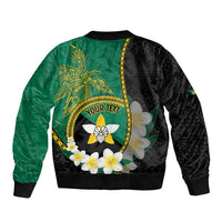 Personalised PNG Enga Provins Bomber Jacket Papua New Guinea Plumeria Melanesian Pattern - Polynesian Pride