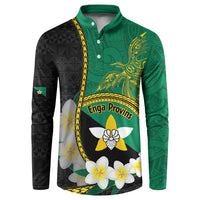 Personalised PNG Enga Provins Button Sweatshirt Papua New Guinea Plumeria Melanesian Pattern - Polynesian Pride