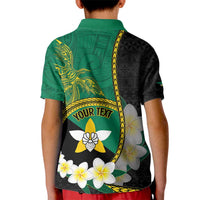 Personalised PNG Enga Provins Kid Polo Shirt Papua New Guinea Plumeria Melanesian Pattern - Polynesian Pride