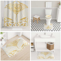 Gold White New Zealand Manta Ray Bathroom Set Aotearoa Maori Haehae - Polynesian Pride