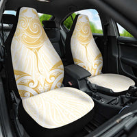 Gold White New Zealand Manta Ray Car Seat Cover Aotearoa Maori Haehae LT14 One Size White - Polynesian Pride