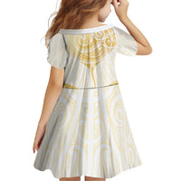 Gold White New Zealand Manta Ray Family Matching Long Sleeve Bodycon Dress and Hawaiian Shirt Aotearoa Maori Haehae - Polynesian Pride