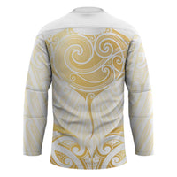 Gold White New Zealand Manta Ray Hockey Jersey Aotearoa Maori Haehae LT14 - Polynesian Pride