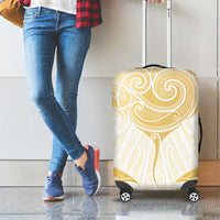 Gold White New Zealand Manta Ray Luggage Cover Aotearoa Maori Haehae - Polynesian Pride