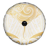 Gold White New Zealand Manta Ray Spare Tire Cover Aotearoa Maori Haehae - Polynesian Pride