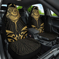 Gold Black New Zealand Manta Ray Car Seat Cover Aotearoa Maori Haehae LT14 One Size Black - Polynesian Pride