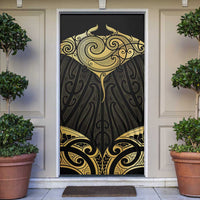 Gold Black New Zealand Manta Ray Door Cover Aotearoa Maori Haehae - Polynesian Pride
