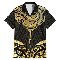 Gold Black New Zealand Manta Ray Family Matching Mermaid Dress and Hawaiian Shirt Aotearoa Maori Haehae - Polynesian Pride