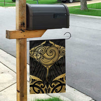 Gold Black New Zealand Manta Ray Garden Flag Aotearoa Maori Haehae - Polynesian Pride