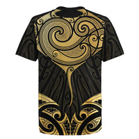 Gold Black New Zealand Manta Ray Rugby Jersey Aotearoa Maori Haehae - Polynesian Pride