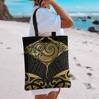 Gold Black New Zealand Manta Ray Tote Bag Aotearoa Maori Haehae LT14 - Polynesian Pride