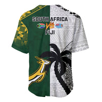 South Africa And Fiji Rugby Baseball Jersey 2023 World Cup Fijian Tapa With Kente Pattern LT14 - Polynesian Pride