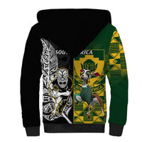 South Africa And Aotearoa Rugby Sherpa Hoodie 2023 Springboks Kente Combine All Black Maori Fern LT14 - Polynesian Pride