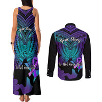 Suicide Awareness Your Story Is Not Over Yet Couples Matching Tank Maxi Dress and Long Sleeve Button Shirts Polynesian Butterfly Tattoo LT14 - Polynesian Pride