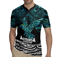 New Zealand Sulphur-crested Cockatoo Rugby Jersey Aotearoa Maori Mix Paua Shell