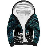 New Zealand Sulphur-crested Cockatoo Sherpa Hoodie Aotearoa Maori Mix Paua Shell