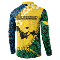 Malampa Province Button Sweatshirt Vanuatu Map - Plumeria Flag Color LT14 - Polynesian Pride
