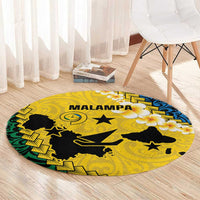 Malampa Province Round Carpet Vanuatu Map - Plumeria Flag Color
