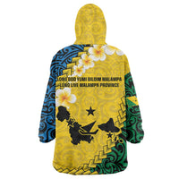 Malampa Province Wearable Blanket Hoodie Vanuatu Map - Plumeria Flag Color LT14 - Polynesian Pride