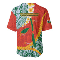 Penama Province Baseball Jersey Vanuatu Map - Plumeria Flag Color LT14 - Polynesian Pride