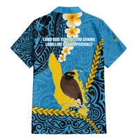 Sanma Province Family Matching Mermaid Dress and Hawaiian Shirt Vanuatu Pattern Myna Bird - Plumeria Flag Color LT14 - Polynesian Pride