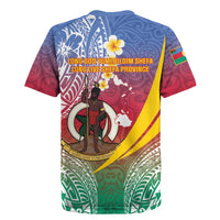 Shefa Province Rugby Jersey Vanuatu Pattern Map - Plumeria Flag Color
