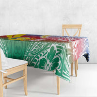 Shefa Province Tablecloth Vanuatu Pattern Map - Plumeria Flag Color LT14 - Polynesian Pride