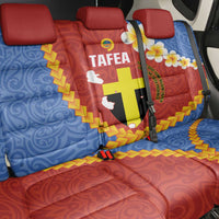 Tafea Province Back Car Seat Cover Vanuatu Pattern Map - Plumeria Flag Color