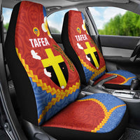 Tafea Province Car Seat Cover Vanuatu Pattern Map - Plumeria Flag Color LT14 - Polynesian Pride