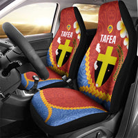 Tafea Province Car Seat Cover Vanuatu Pattern Map - Plumeria Flag Color LT14 - Polynesian Pride