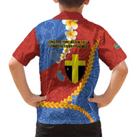 Tafea Province Family Matching Puletasi and Hawaiian Shirt Vanuatu Pattern Map - Plumeria Flag Color LT14 - Polynesian Pride