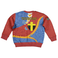 Tafea Province Kid Ugly Christmas Sweater Vanuatu Pattern Map - Plumeria Flag Color LT14 - Polynesian Pride