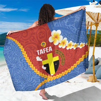 Tafea Province Sarong Vanuatu Pattern Map - Plumeria Flag Color LT14 One Size 44 x 66 inches Red - Polynesian Pride