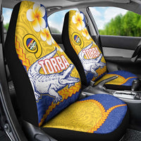 Torba Province Car Seat Cover Vanuatu Pattern Crocodile - Plumeria Flag Color LT14 - Polynesian Pride