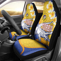 Torba Province Car Seat Cover Vanuatu Pattern Crocodile - Plumeria Flag Color LT14 - Polynesian Pride
