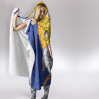 Torba Province Hooded Blanket Vanuatu Pattern Crocodile - Plumeria Flag Color