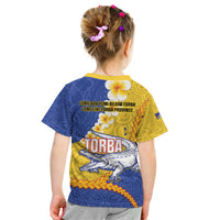 Torba Province Kid T Shirt Vanuatu Pattern Crocodile - Plumeria Flag Color LT14 - Polynesian Pride