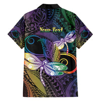 Personalized Polynesian Memorial Family Matching Tank Maxi Dress and Hawaiian Shirt Dragonflies Appear When Angels Are Near